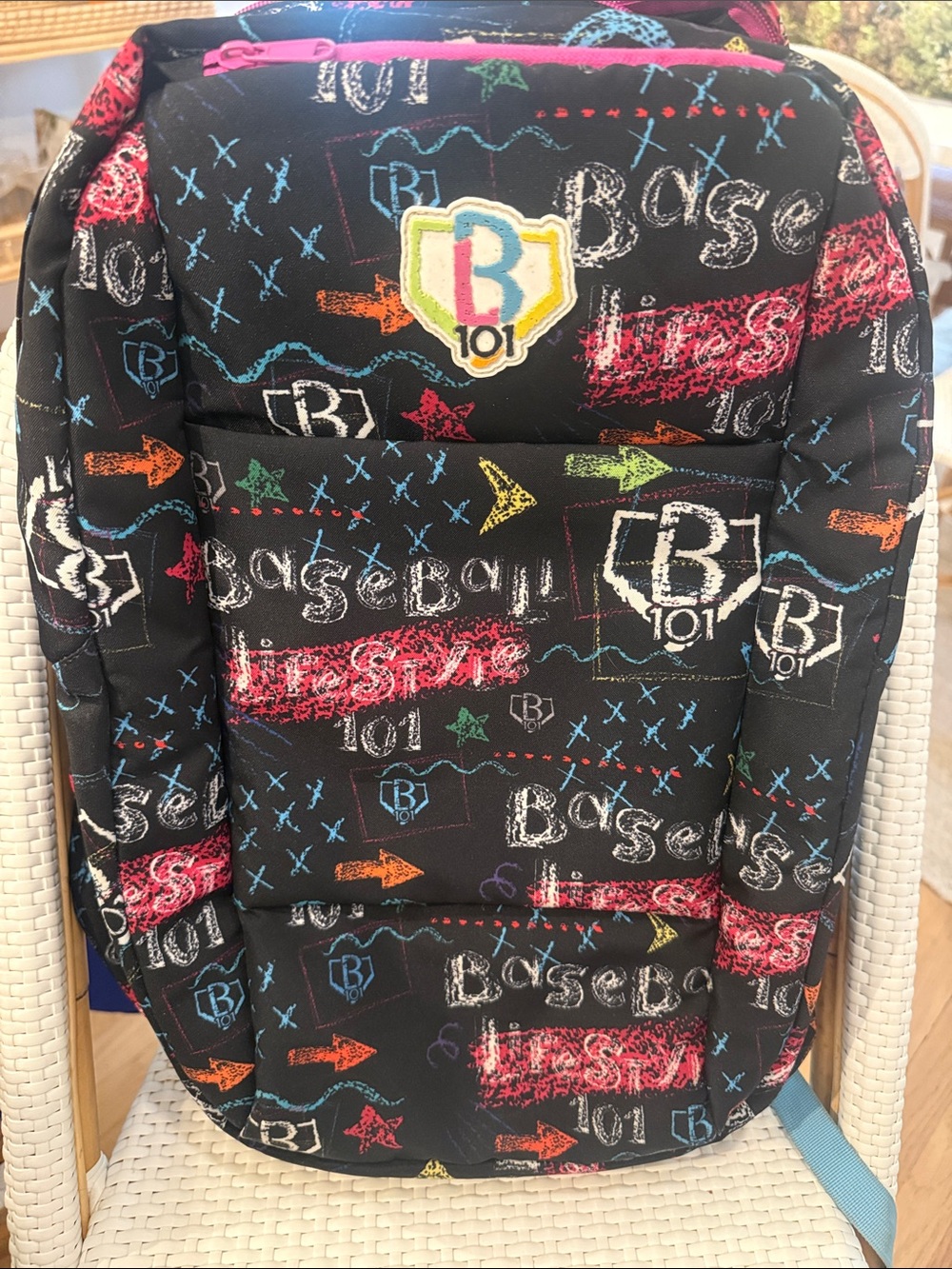 Base 101 Black Graphic Kids Bottoms with Multicolor Chalk Print